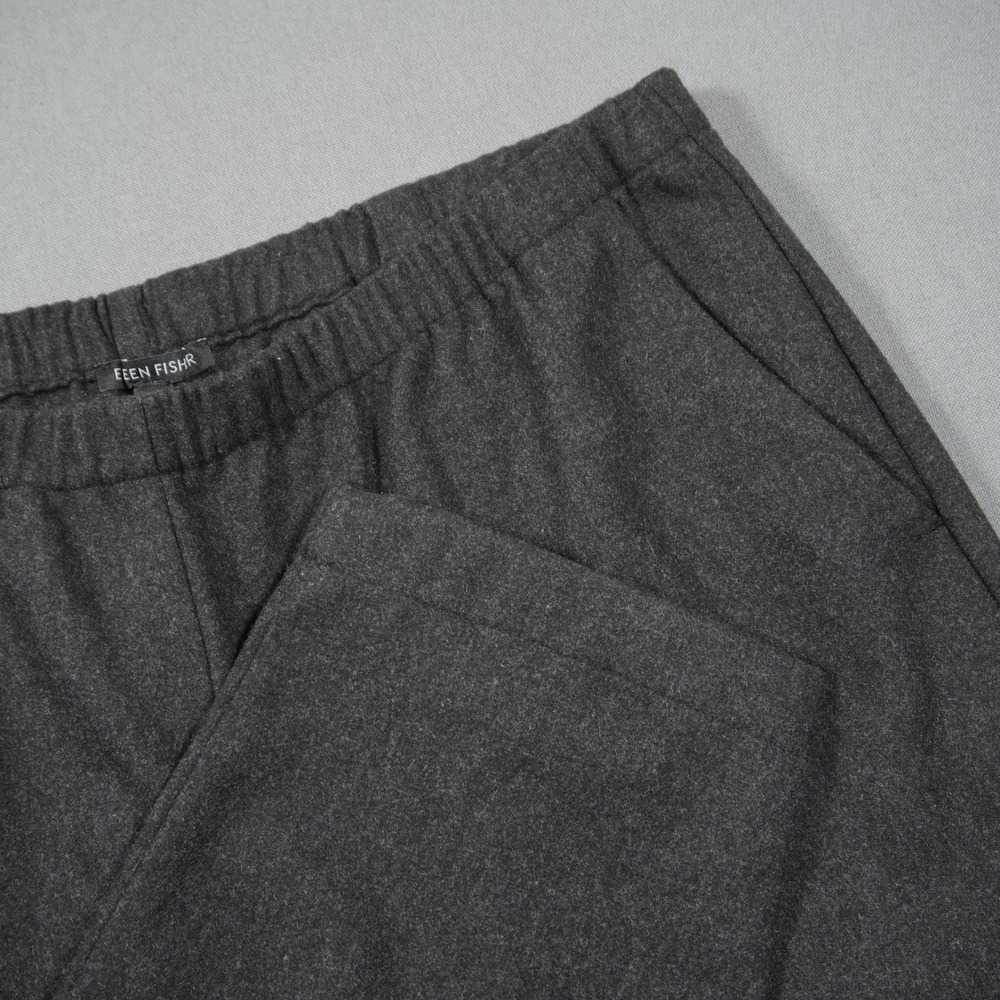 Eileen Fisher Wool Elastic Waist Tapered Women Pants M Office Business Luxury